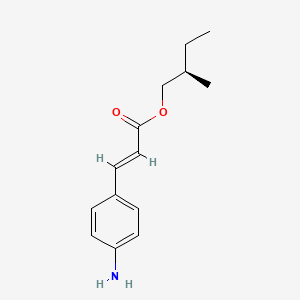 molecular formula C14H19NO2 B1623293 2-Propenoic acid, 3-(4-aminophenyl)-, (2R)-2-methylbutyl ester, (2E)- CAS No. 62742-50-1