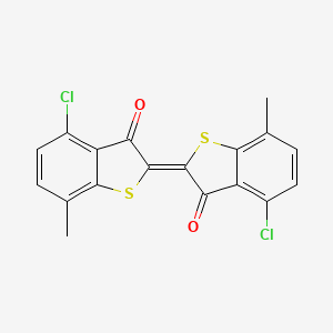 molecular formula C18H10Cl2O2S2 B1623302 (2E)-4-chloro-2-(4-chloro-7-methyl-3-oxo-1-benzothiophen-2-ylidene)-7-methyl-1-benzothiophen-3-one CAS No. 6371-31-9