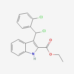 molecular formula C18H15Cl2NO2 B1623316 Ethyl 3-[chloro-(2-chlorophenyl)methyl]-1H-indole-2-carboxylate CAS No. 69368-70-3