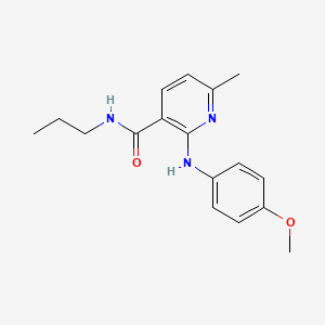 molecular formula C17H21N3O2 B1623396 Nicotinamide, 2-(p-anisidino)-6-methyl-N-propyl- CAS No. 78593-77-8