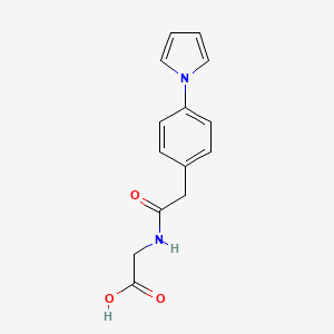 molecular formula C14H14N2O3 B1623403 Glycine, N-((p-(1-pyrrolyl)phenyl)acetyl)- CAS No. 85209-65-0