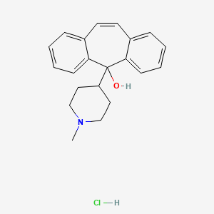 molecular formula C21H24ClNO B1623425 5-(1-甲基-4-哌啶基)-5H-二苯并(a,d)环庚烯-5-醇盐酸盐 CAS No. 4046-24-6