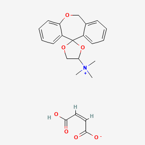 molecular formula C23H25NO7 B1623431 Dimethyl(spiro(dibenz(b,e)oxepin-11(6H),2'-(1,3)dioxolane)-4'-methyl)ammonium maleate CAS No. 54061-21-1