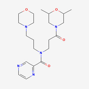 molecular formula C21H33N5O4 B1623456 N-[3-(2,6-dimethylmorpholin-4-yl)-3-oxo-propyl]-N-(3-morpholin-4-ylpropyl)pyrazine-2-carboxamide CAS No. 6038-71-7