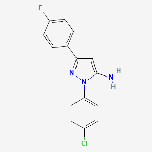 molecular formula C15H11ClFN3 B1623459 1-(4-Chlorophenyl)-3-(4-fluorophenyl)-1H-pyrazol-5-amine CAS No. 72411-55-3