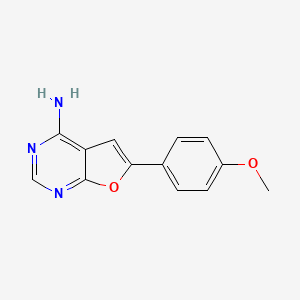 molecular formula C13H11N3O2 B1623547 6-(4-甲氧基苯基)呋喃[2,3-d]嘧啶-4-胺 CAS No. 453590-24-4