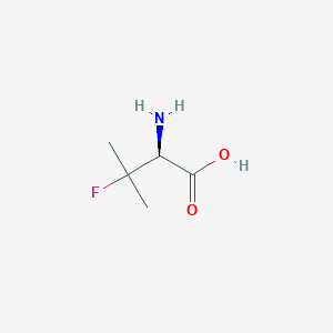 molecular formula C5H10FNO2 B1623622 D-Valine, 3-fluoro- CAS No. 59752-74-8