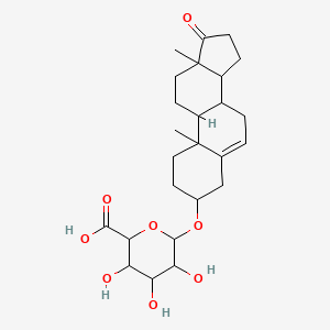 molecular formula C25H36O8 B1623626 6-[(10,13-Dimethyl-17-oxo-1,2,3,4,7,8,9,11,12,14,15,16-dodecahydrocyclopenta[a]phenanthren-3-yl)oxy]-3,4,5-trihydroxyoxane-2-carboxylic acid CAS No. 5716-14-3