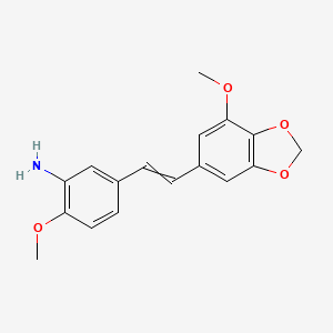 molecular formula C17H17NO4 B1623634 2-Methoxy-5-[2-(7-methoxy-1,3-benzodioxol-5-yl)ethenyl]aniline CAS No. 501033-98-3