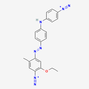 molecular formula C21H19N7O+2 B1623660 Benzenediazonium, 4-((4-((4-diazoniophenyl)amino)phenyl)azo)-2-ethoxy-5-methyl- CAS No. 30927-98-1