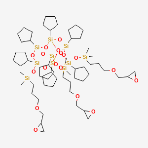 molecular formula C59H114O18Si10 B1623692 [1,3,5,7,9,11,14-Heptacyclopentyl-7,14-bis[[dimethyl-[3-(oxiran-2-ylmethoxy)propyl]silyl]oxy]-2,4,6,8,10,12,13,15,16-nonaoxa-1,3,5,7,9,11,14-heptasilatricyclo[7.3.3.15,11]hexadecan-3-yl]oxy-dimethyl-[3-(oxiran-2-ylmethoxy)propyl]silane CAS No. 307496-38-4
