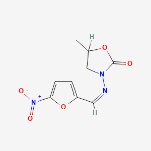 molecular formula C9H9N3O5 B1623724 2-Oxazolidinone, 5-methyl-3-[[(5-nitro-2-furanyl)methylene]amino]- CAS No. 6281-26-1