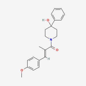 molecular formula C22H25NO3 B1623737 1-(3-(4-Methoxyphenyl)-2-methyl-1-oxo-2-propenyl)-4-phenyl-4-piperidinol CAS No. 76691-29-7