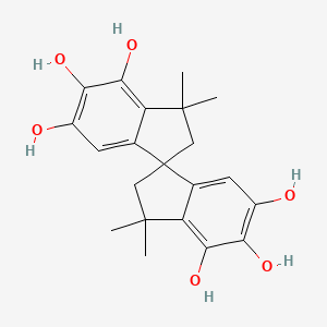 molecular formula C21H24O6 B1623751 1,1'-Spirobi(1H-indene)-4,4',5,5',6,6'-hexol, 2,2',3,3'-tetrahydro-3,3,3',3'-tetramethyl- CAS No. 65192-09-8