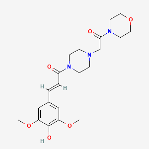 molecular formula C21H29N3O6 B1623892 1-(3,5-Dimethoxy-4-hydroxycinnamoyl)-4-morpholinocarbonylmethylpiperazine CAS No. 57061-76-4