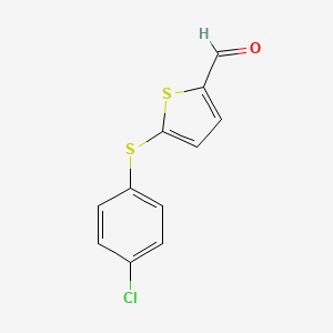 molecular formula C11H7ClOS2 B1623923 5-[(4-Chlorophenyl)sulfanyl]-2-thiophenecarbaldehyde CAS No. 139120-69-7