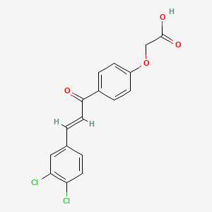 molecular formula C17H12Cl2O4 B1623954 [4-[3-(3,4-Dichlorophenyl)-1-oxo-2-propenyl]phenoxy]-acetic acid CAS No. 245555-36-6