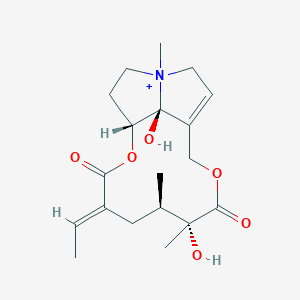 molecular formula C19H28NO6+ B1623976 (1R,4E,6R,7R,17S)-4-Ethylidene-7,17-dihydroxy-6,7,14-trimethyl-2,9-dioxa-14-azoniatricyclo[9.5.1.014,17]heptadec-11-ene-3,8-dione CAS No. 6882-01-5