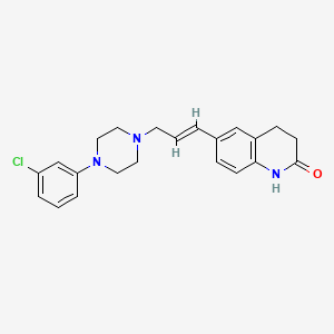 molecular formula C22H24ClN3O B1623982 6-(3-(4-(3-Chlorophenyl)-1-piperazinyl)-1-propenyl)-3,4-dihydrocarbostyril CAS No. 80834-55-5