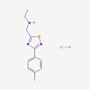 molecular formula C12H16ClN3O B1623991 N-{[3-(4-Methylphenyl)-1,2,4-oxadiazol-5-YL]methyl}ethanamine hydrochloride CAS No. 890324-84-2