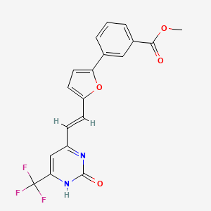 molecular formula C19H13F3N2O4 B1624048 Methyl 3-(5-{(E)-2-[2-oxo-6-(trifluoromethyl)-2,3-dihydropyrimidin-4-YL]vinyl}-2-furyl)benzoate CAS No. 385376-07-8