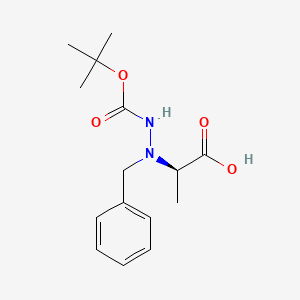 molecular formula C15H22N2O4 B1624051 (R)-2-(1-Benzyl-2-boc-hydrazinyl)propanoic acid CAS No. 214262-83-6