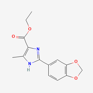 molecular formula C14H14N2O4 B1624109 2-Benzo[1,3]dioxol-5-YL-5-methyl-3H-imidazole-4-carboxylic acid ethyl ester CAS No. 902600-32-2