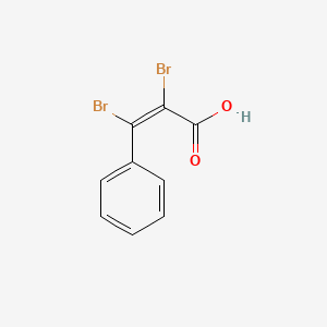 molecular formula C9H6Br2O2 B1624125 2,3-Dibromo-3-phenyl-propenoic acid CAS No. 611-89-2