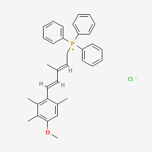 molecular formula C34H36ClOP B1624149 (E,E)-[5-(4-methoxy-2,3,6-trimethylphenyl)-3-methyl-2,4-pentadienyl]triphenylphosphonium chloride CAS No. 69365-97-5