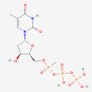 B162418 [[(2R,3S,5R)-3-hydroxy-5-(5-methyl-2,4-dioxopyrimidin-1-yl)oxolan-2-yl]methoxy-methylphosphoryl] phosphono hydrogen phosphate CAS No. 138989-23-8