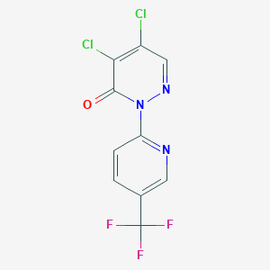 molecular formula C10H4Cl2F3N3O B1624228 4,5-dichloro-2-[5-(trifluoromethyl)pyridin-2-yl]pyridazin-3(2H)-one CAS No. 89570-57-0