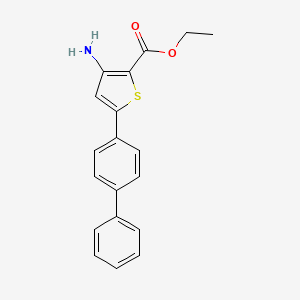 molecular formula C19H17NO2S B1624231 Ethyl 3-amino-5-(4-phenylphenyl)thiophene-2-carboxylate CAS No. 91076-98-1