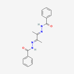 molecular formula C18H18N4O2 B1624236 N'-(2-(Benzoylhydrazono)-1-methylpropylidene)benzohydrazide CAS No. 36289-79-9