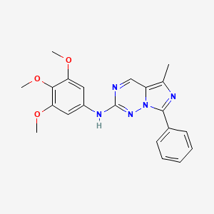 molecular formula C21H21N5O3 B1624263 5-methyl-7-phenyl-N-(3,4,5-trimethoxyphenyl)imidazo[5,1-f][1,2,4]triazin-2-amine CAS No. 774460-91-2