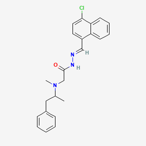 molecular formula C23H24ClN3O B1624277 N-Methyl-N-(1-methyl-2-phenylethyl)glycine ((4-chloro-1-naphthalenyl)methylene)hydrazide CAS No. 72606-55-4