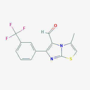 B162428 3-Methyl-6-[3-(trifluoromethyl)phenyl]imidazo[2,1-b][1,3]thiazole-5-carbaldehyde CAS No. 139359-86-7