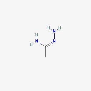 molecular formula C2H7N3 B1624292 Ethanimidic acid, hydrazide, hydrochloride CAS No. 60576-61-6