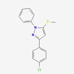 B1624370 3-(4-Chlorophenyl)-5-methylthio-1-phenyl-1H-pyrazole CAS No. 80967-23-3