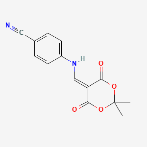 B1624373 4-(((2,2-Dimethyl-4,6-dioxo-1,3-dioxan-5-ylidene)methyl)amino)benzonitrile CAS No. 219763-81-2