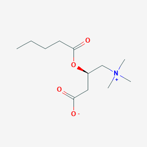 molecular formula C12H24NO4+ B1624400 O-valeroyl-L-carnitine CAS No. 40225-14-7