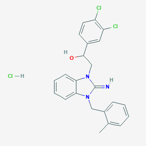 B162445 1-(3,4-Dichlorophenyl)-2-[2-imino-3-[(2-methylphenyl)methyl]benzimidazol-1-yl]ethanol;hydrochloride CAS No. 472984-79-5