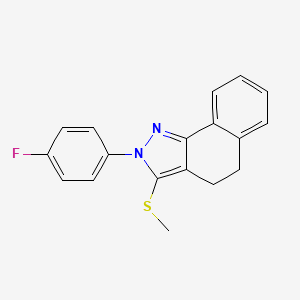 molecular formula C18H15FN2S B1624491 2-(4-Fluorophenyl)-3-methylthio-4,5-dihydro-2H-benzo[g]indazole CAS No. 871110-10-0