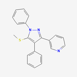 molecular formula C21H17N3S B1624496 3-(1,4-Diphenyl-5-methylthio-1H-pyrazol-3-yl)pyridine CAS No. 871110-02-0