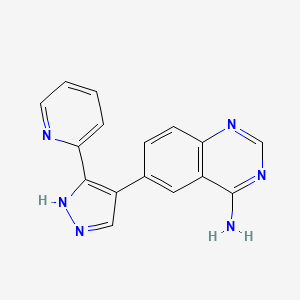 molecular formula C16H12N6 B1624516 6-(3-(Pyridin-2-yl)-1H-pyrazol-4-yl)quinazolin-4-amine CAS No. 746667-28-7