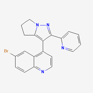 molecular formula C20H15BrN4 B1624519 6-bromo-4-(2-(pyridin-2-yl)-5,6-dihydro-4H-pyrrolo[1,2-b]pyrazol-3-yl)quinoline CAS No. 476474-31-4