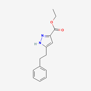 molecular formula C14H16N2O2 B1624550 Ethyl 5-phenethyl-1H-pyrazole-3-carboxylate CAS No. 595610-47-2