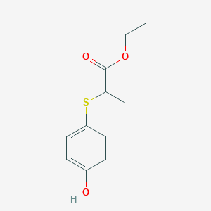 molecular formula C11H14O3S B1624555 2-[(4-Hydroxyphenyl)thio]propanoic acid ehtyl ester CAS No. 30512-68-6