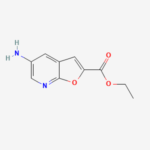 molecular formula C10H10N2O3 B1624572 Ethyl 5-aminofuro[2,3-b]pyridine-2-carboxylate CAS No. 6562-74-9
