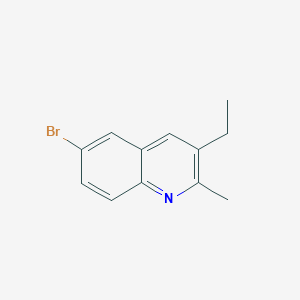 molecular formula C12H12BrN B1624616 6-Bromo-3-ethyl-2-methylquinoline CAS No. 409346-90-3