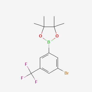 molecular formula C13H15BBrF3O2 B1624636 2-[3-Bromo-5-(trifluoromethyl)phenyl]-4,4,5,5-tetramethyl-1,3,2-dioxaborolane CAS No. 479411-92-2